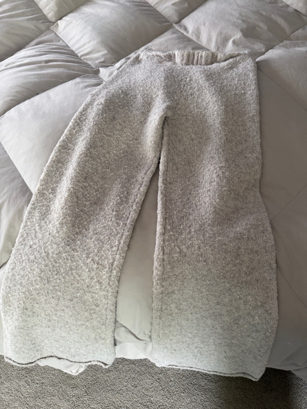 SOLD-TOPSHOP Cozy Textured Cream Lounge Pants